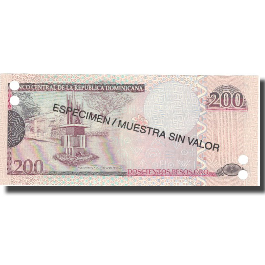 Billete, 200 Pesos Oro, 2007, República Dominicana, 2007, Specimen, UNC