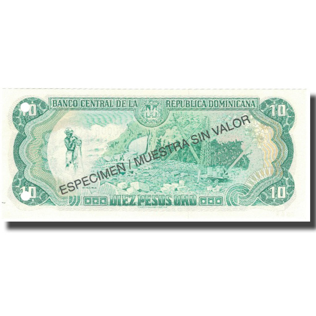 Billete, 10 Pesos Oro, 1997, República Dominicana, 1997, Specimen, KM:153s, UNC