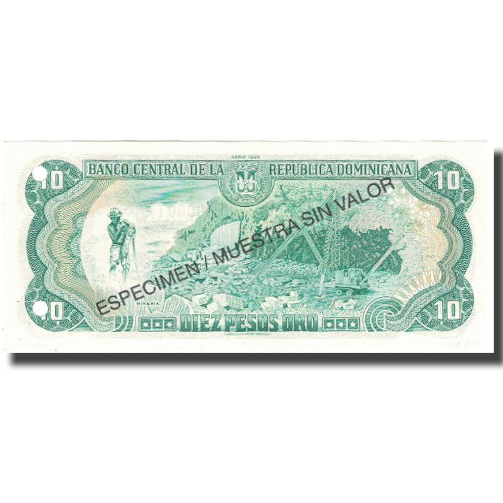 Billete, 10 Pesos Oro, 1997, República Dominicana, 1997, Specimen, KM:153s, UNC