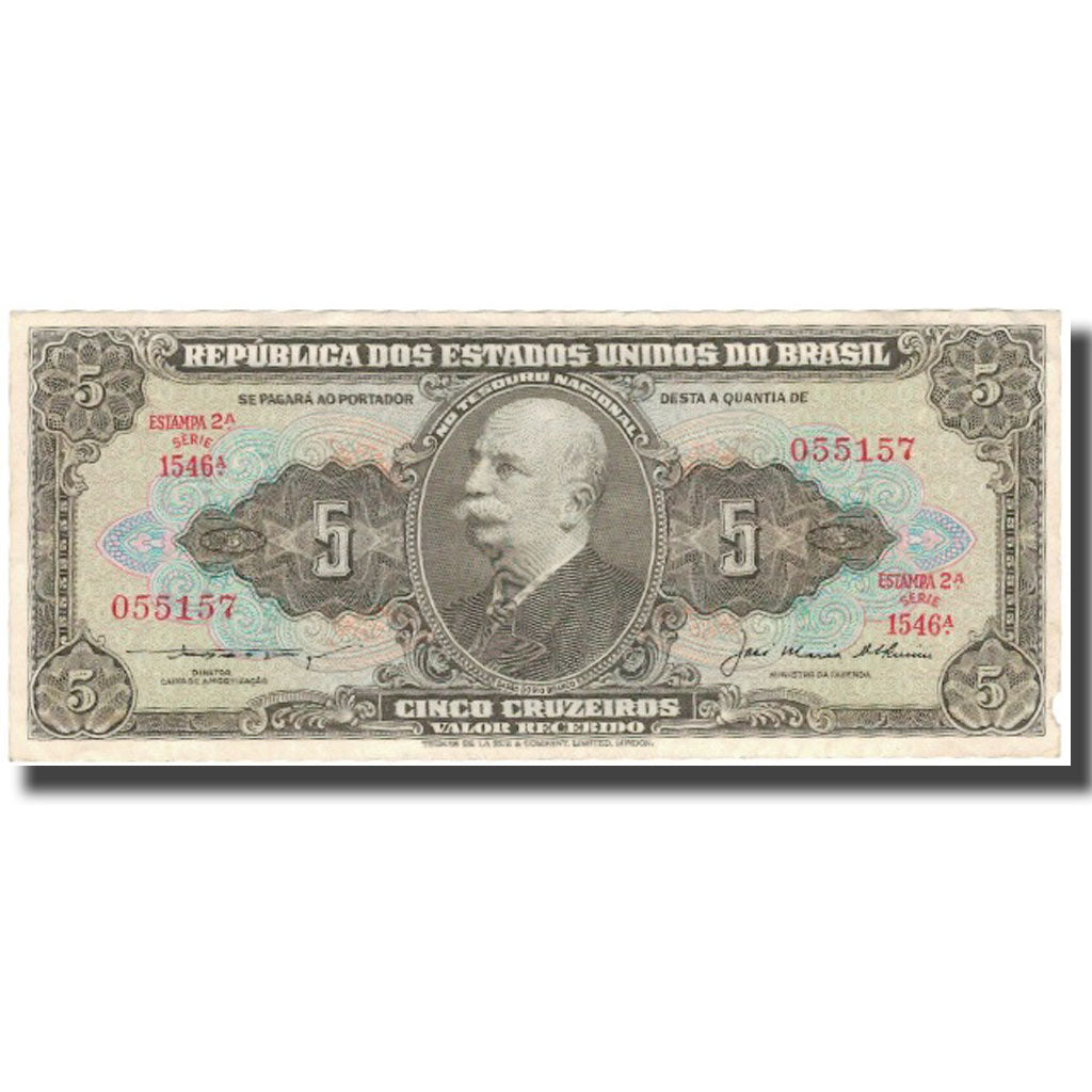 Banconote, Brasile, 5 Cruzeiros, Undated (1962-64), KM:176d, BB+