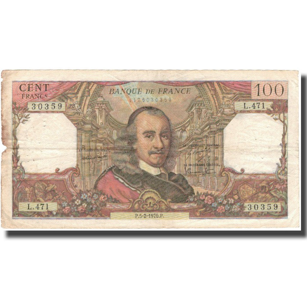 France, 100 Francs, 100 F 1964-1979 ''Corneille'', 1969, 1969-01-02, VF(20-25)