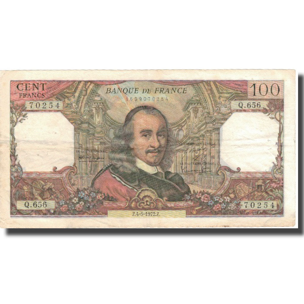 France, 100 Francs, 100 F 1964-1979 ''Corneille'', 1972, 1972-05-04, EF(40-45)
