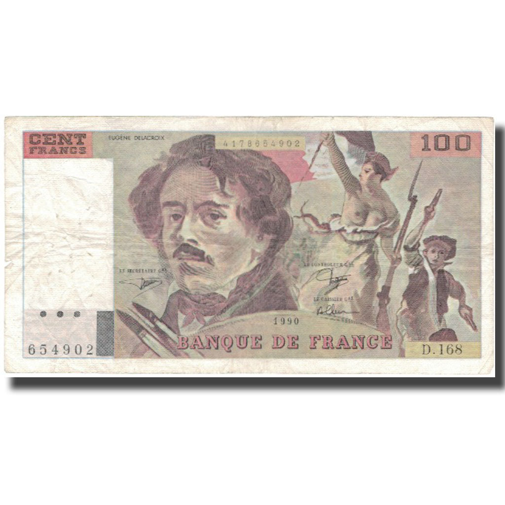 Francia, 100 Francs, 100 F 1978-1995 ''Delacroix'', 1990, 1990, BC, Fayette:69