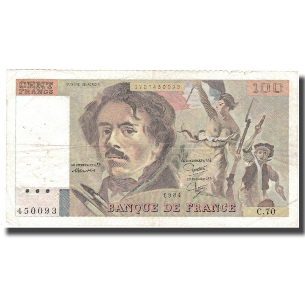 Francia, 100 Francs, 100 F 1978-1995 ''Delacroix'', 1984, 1984, MB, KM:154b