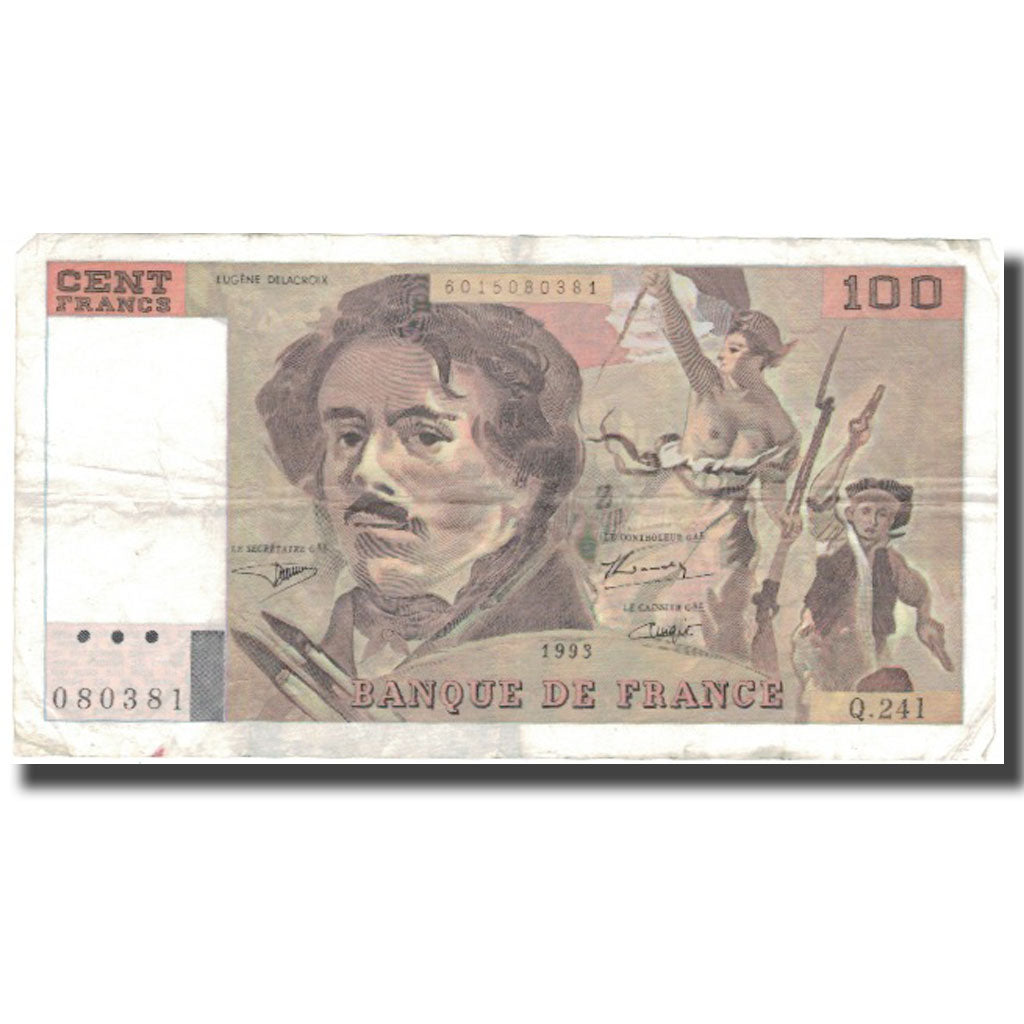 Frankrijk, 100 Francs, 100 F 1978-1995 ''Delacroix'', 1993, 1993, TB+
