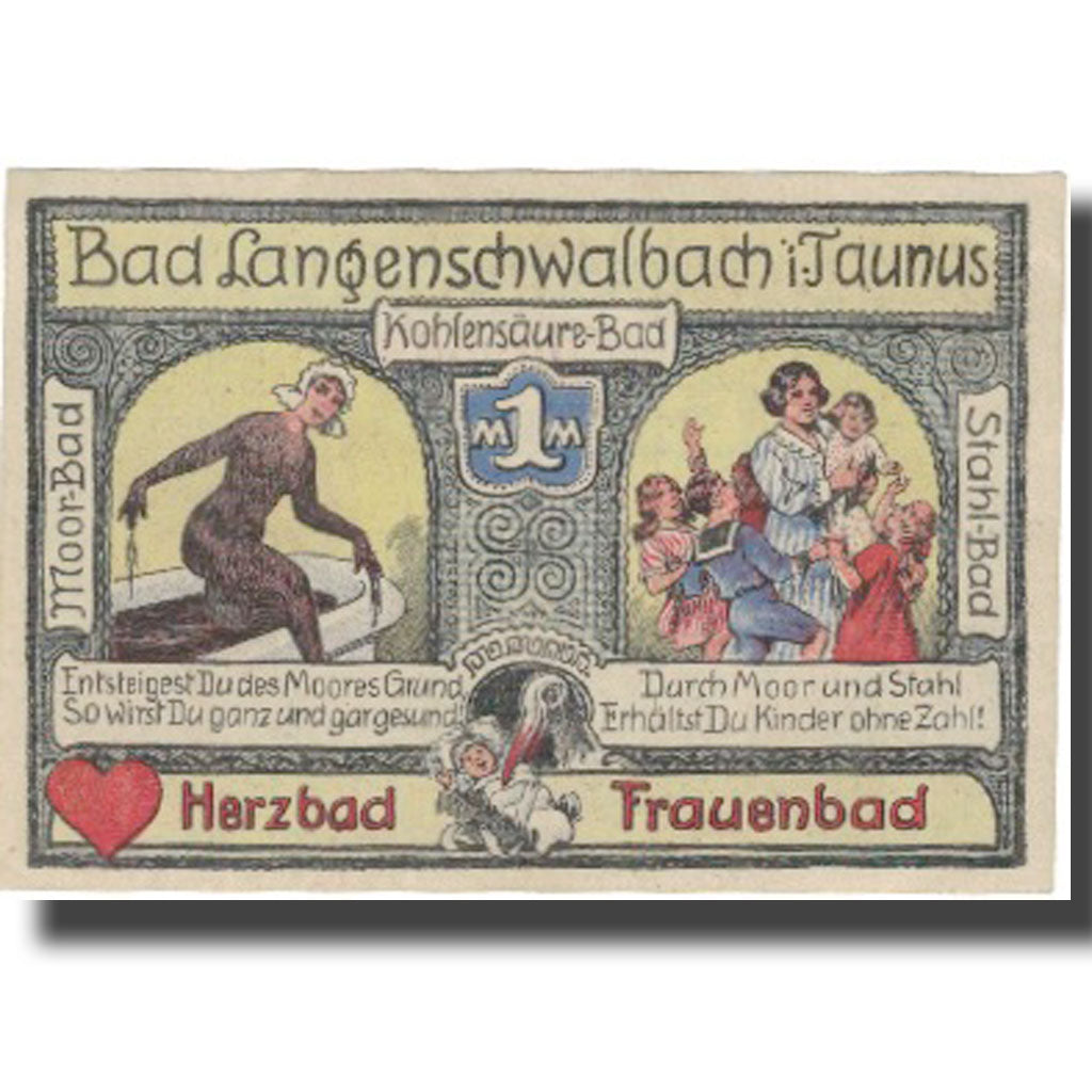 Banknote, Germany, Langenschwalbach, 1 Mark, personnage, 1922, 1922-03-31