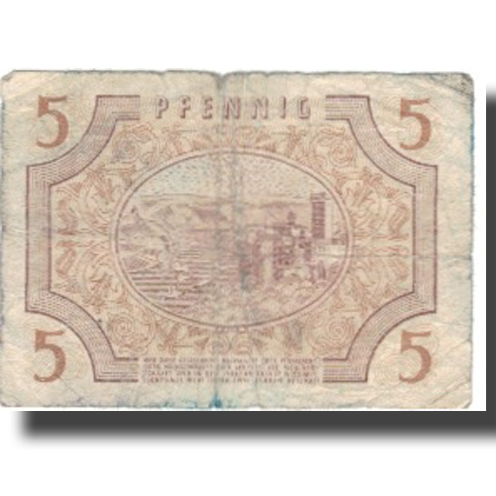 Banknote, Germany, Rheinland, 5 Pfennig, paysage, 1947, 1947, VG(8-10)