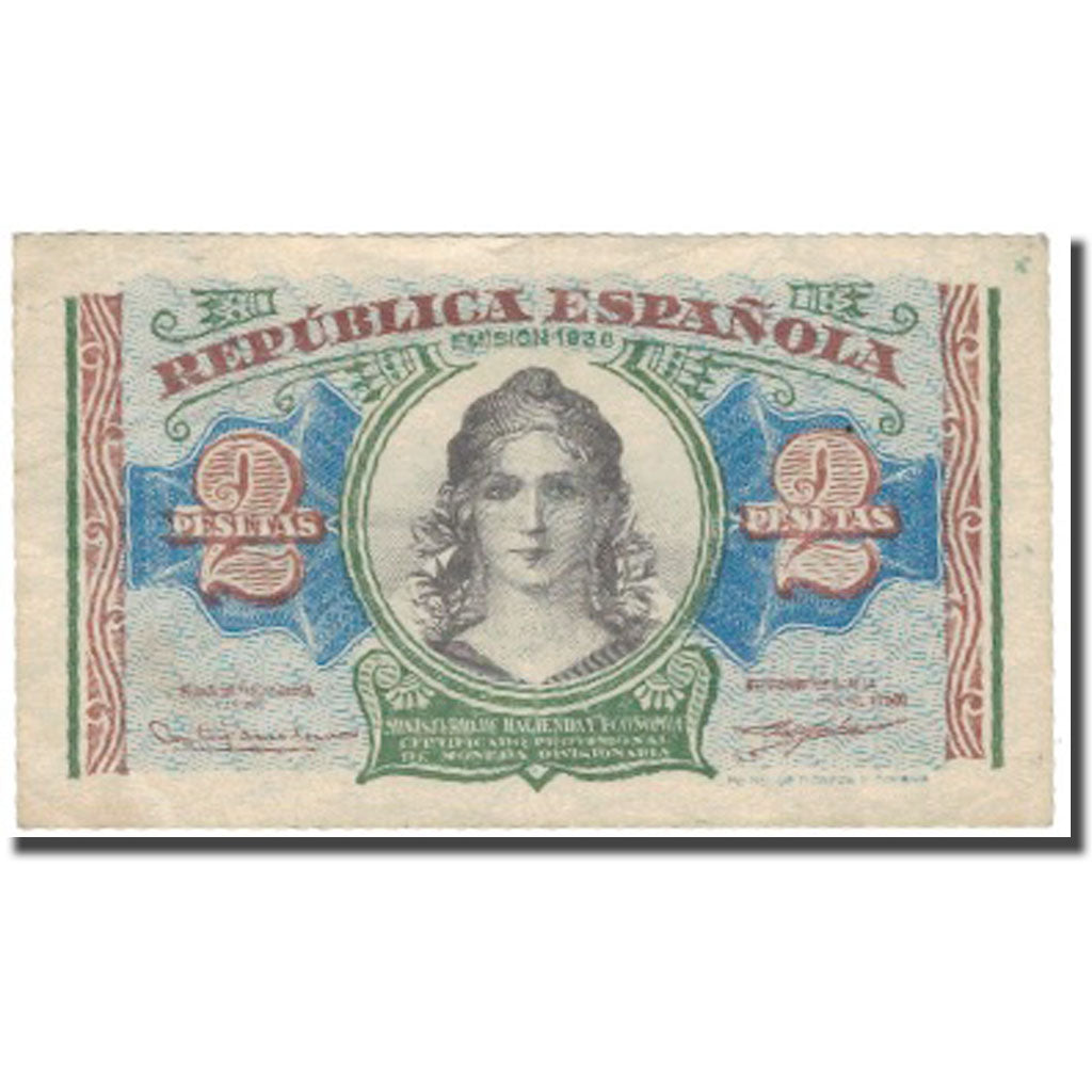 Banknote, Spain, 2 Pesetas, 1938, 1938, KM:95, VF(20-25)