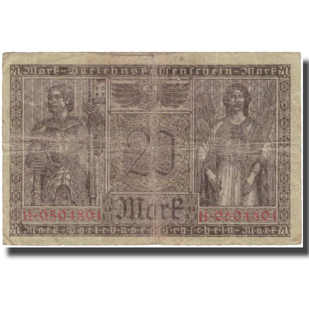 Banknote, Germany, 20 Mark, 1918, 1918-02-20, KM:57, F(12-15)