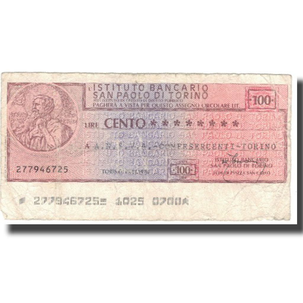 Billete, Italia, TORINO, 100 Lire, personnage, 1976, 1976, BC