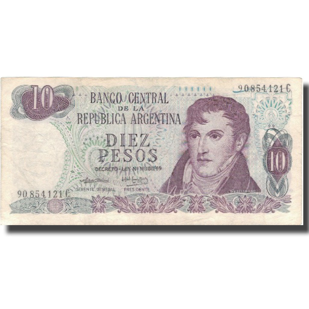 Billet, Argentine, 10 Pesos, Undated (1976), KM:300, TB