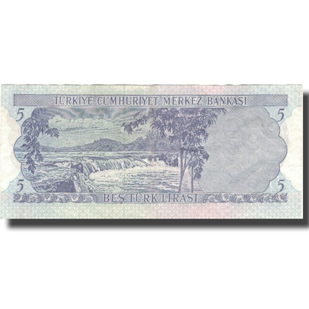 Banknot, Turcja, 5 Lira, L.1970, L.1970, KM:185, AU(55-58)