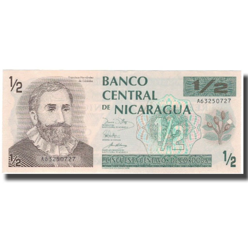 Banconote, Nicaragua, 1/2 Cordoba, Undated (1992), KM:172, FDS