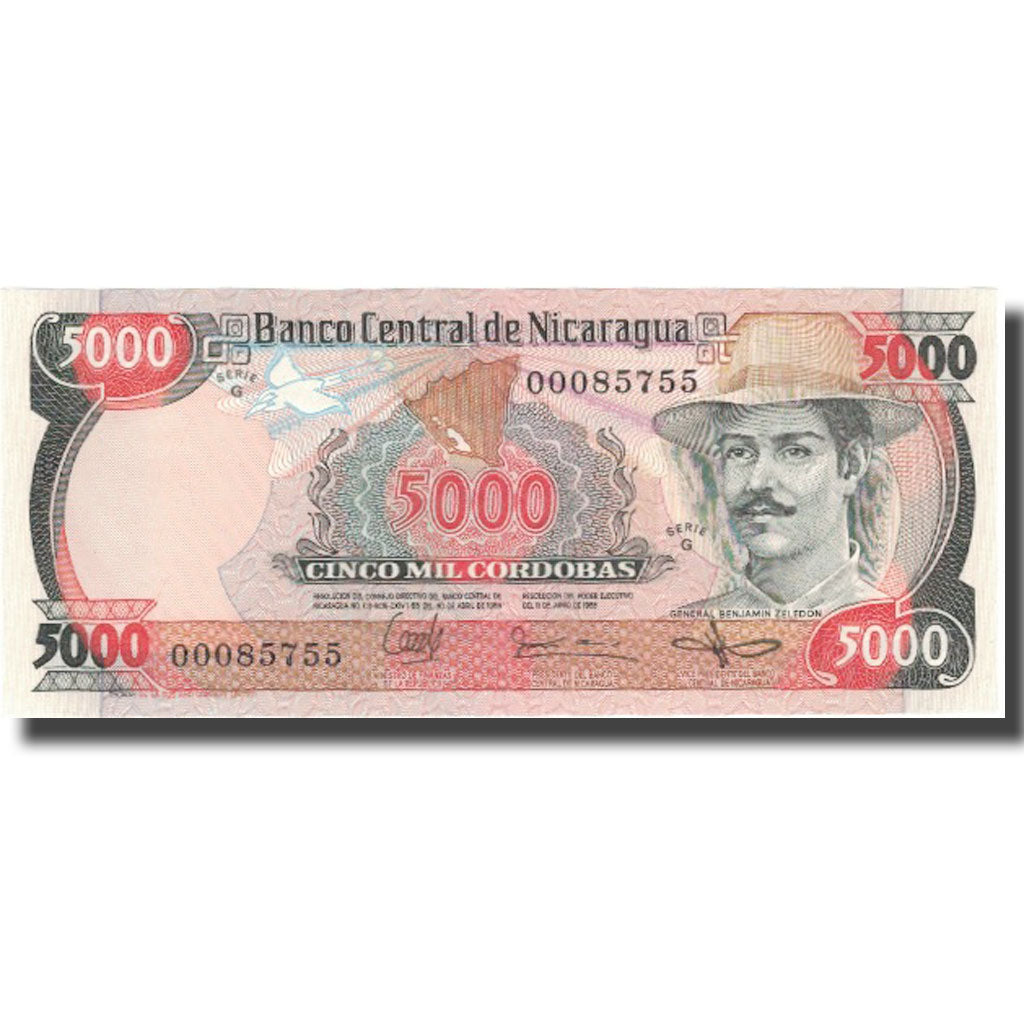 Banconote, Nicaragua, 5000 Cordobas, L.1985 (1987), KM:146, FDS