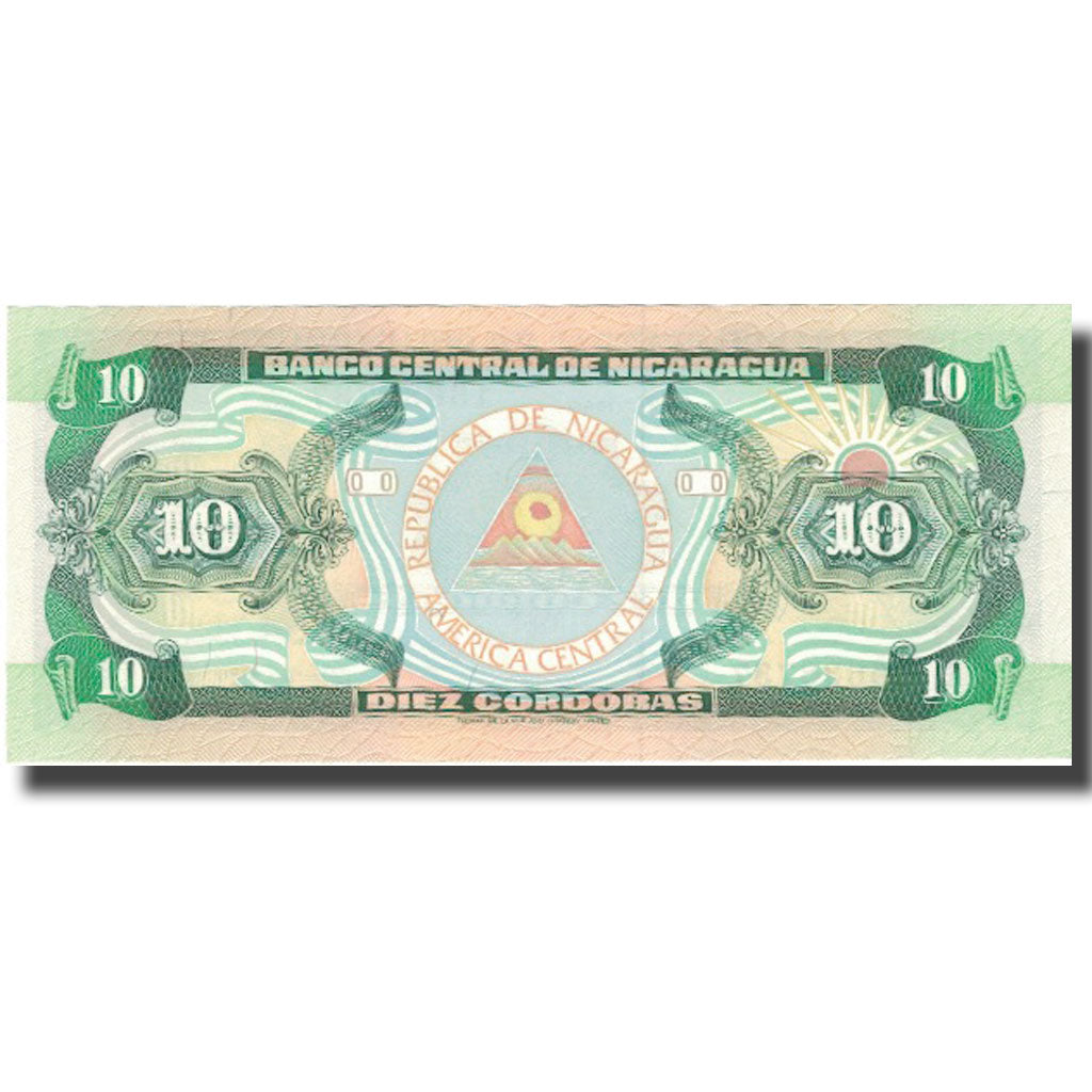 Banknote, Nicaragua, 10 Cordobas, 1990, 1990, KM:175, UNC(65-70)