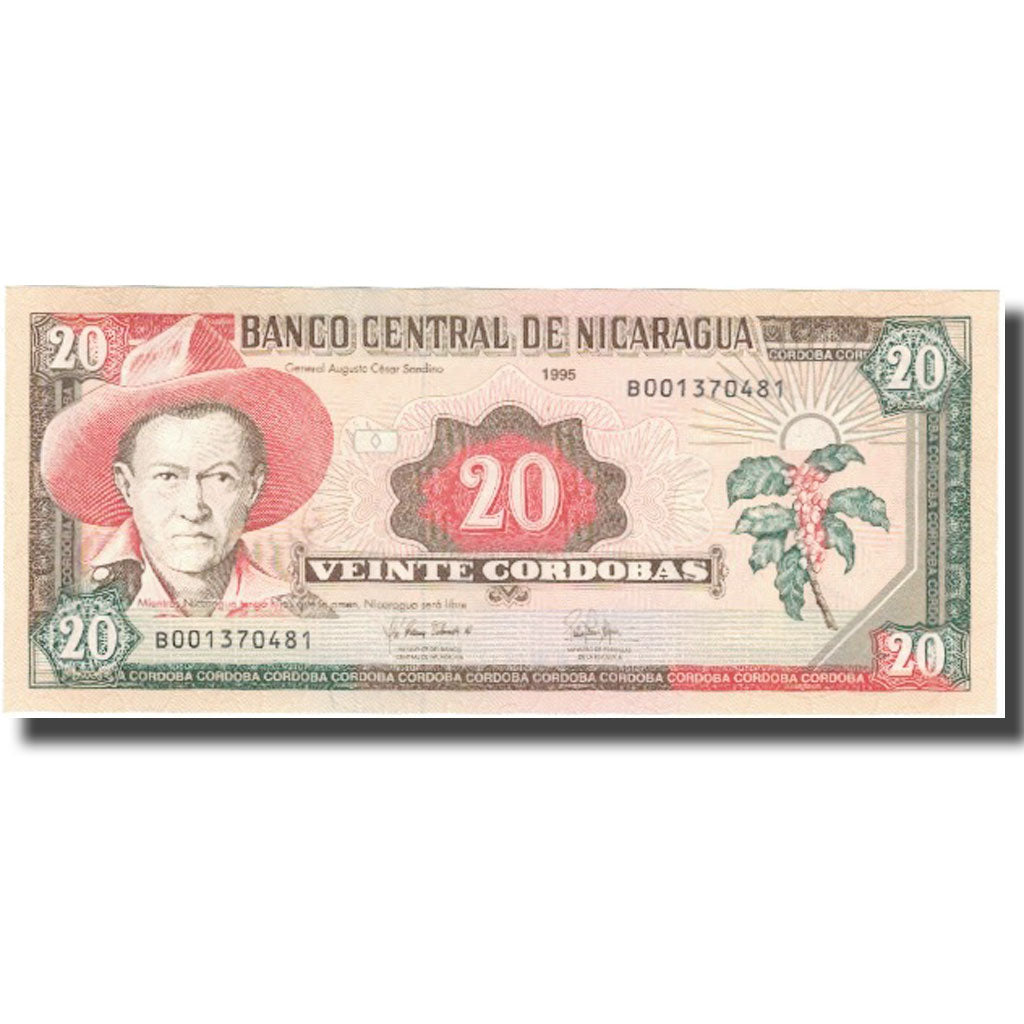 Banknote, Nicaragua, 20 Cordobas, 1995, 1995, KM:182, UNC(65-70)