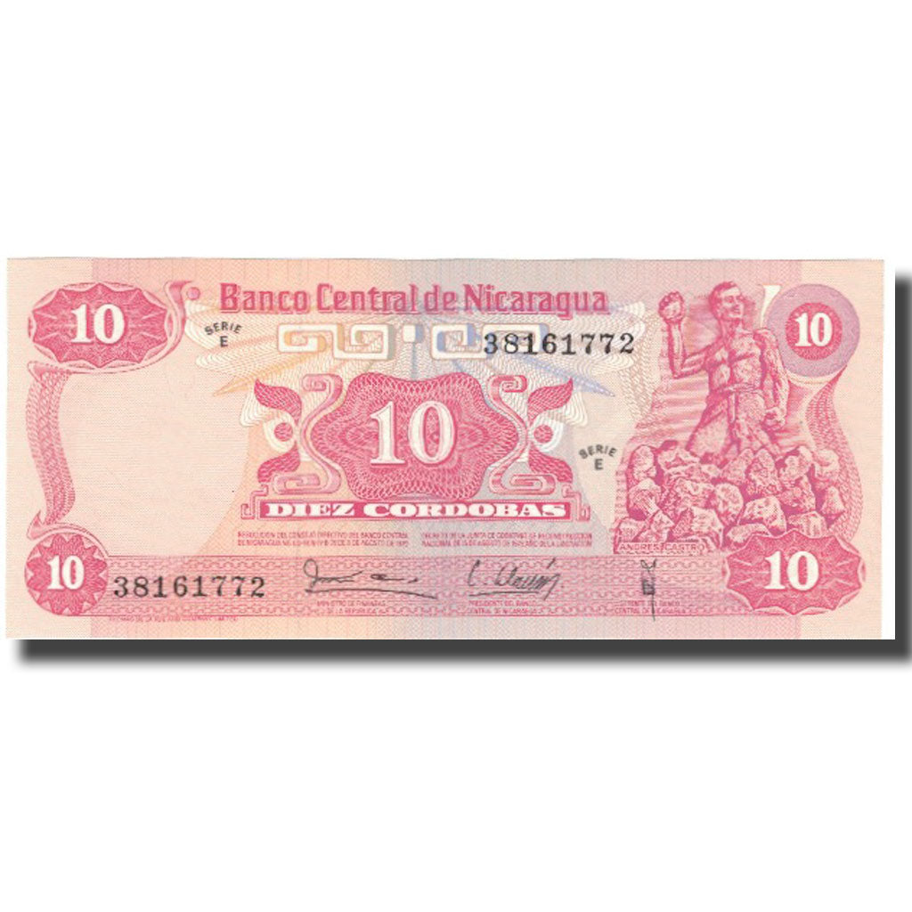 Banknot, Nicaragua, 10 Cordobas, D.1979, 1979, KM:134, UNC(65-70)