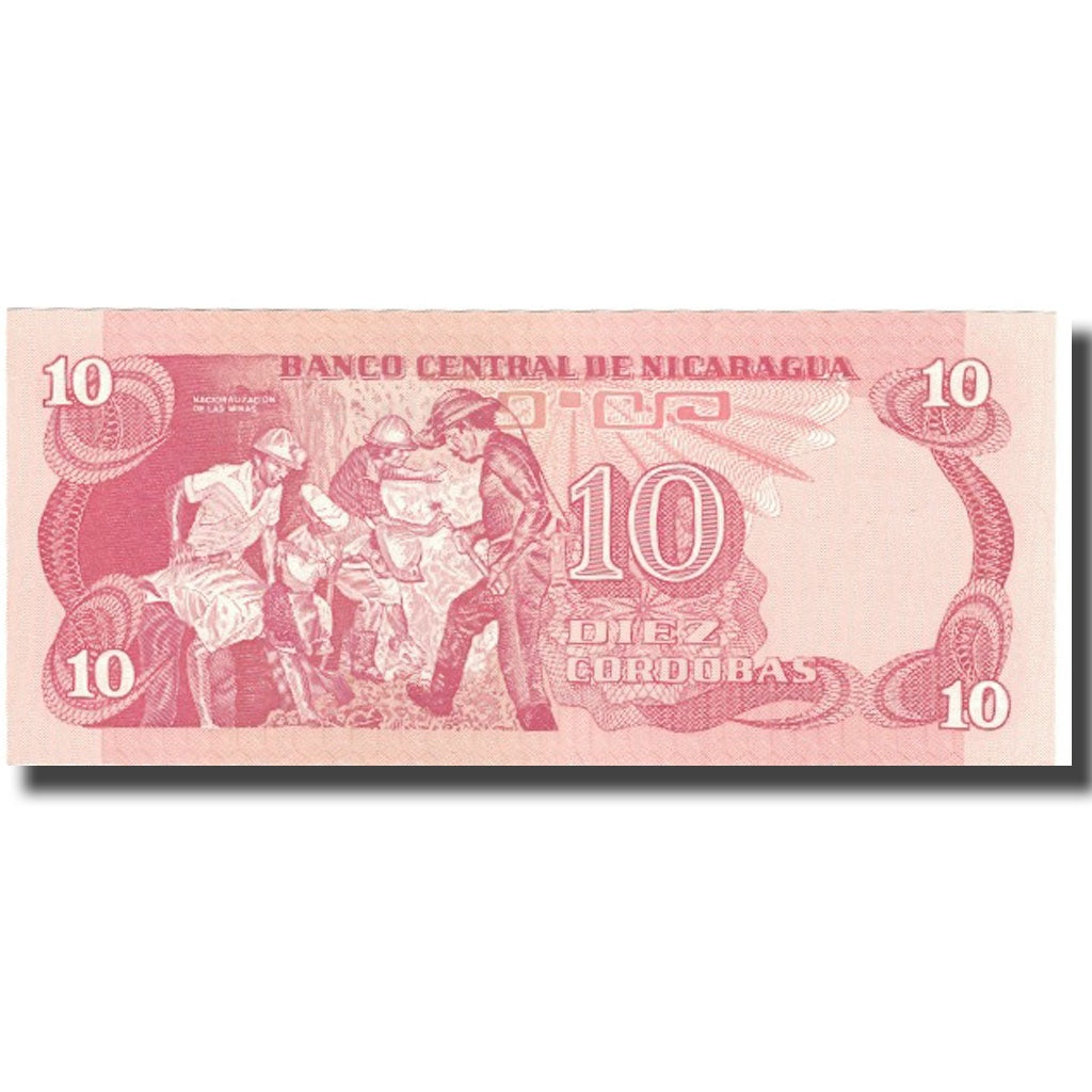 Banknot, Nicaragua, 10 Cordobas, D.1979, 1979, KM:134, UNC(65-70)
