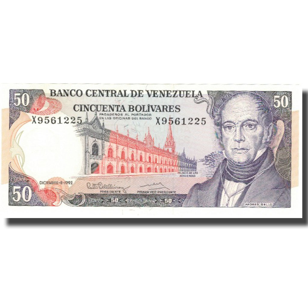 Banknote, Venezuela, 50 Bolivares, 1992, 1992-12-08, KM:65d, UNC(64)