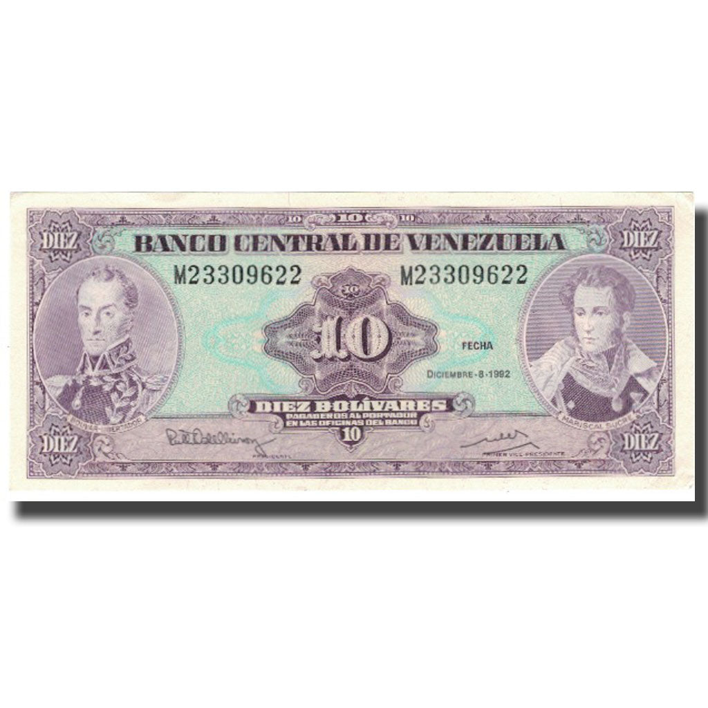 Banknote, Venezuela, 10 Bolívares, 1992, 1992-12-08, KM:61c, UNC(63)