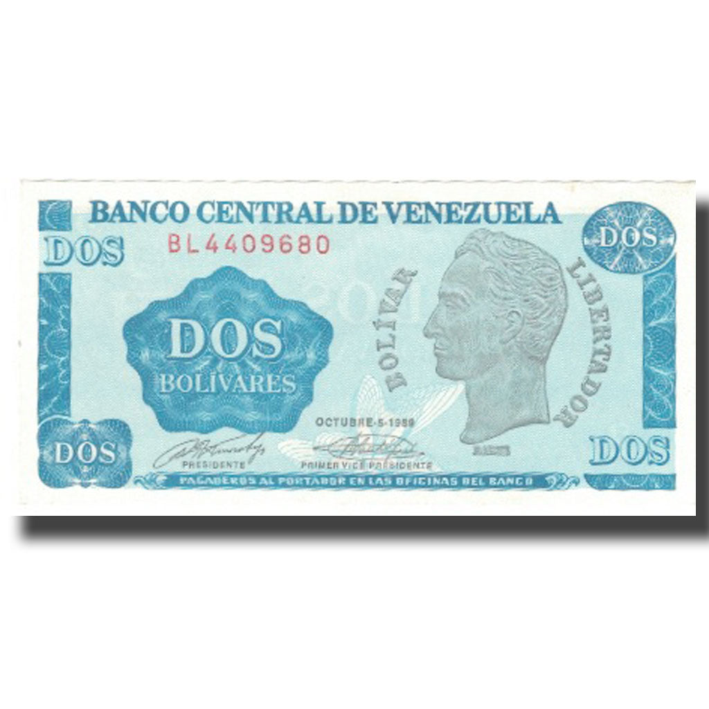 Banknote, Venezuela, 2 Bolivares, 1989, 1989-10-05, KM:69, UNC(64)