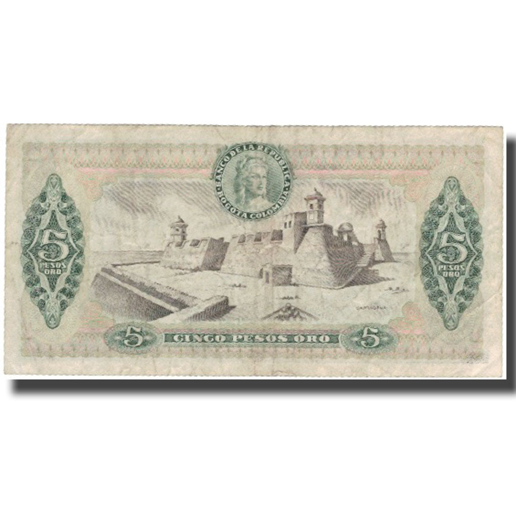 Billete, 5 Pesos Oro, 1980, Colombia, 1980-01-01, KM:406f, MBC