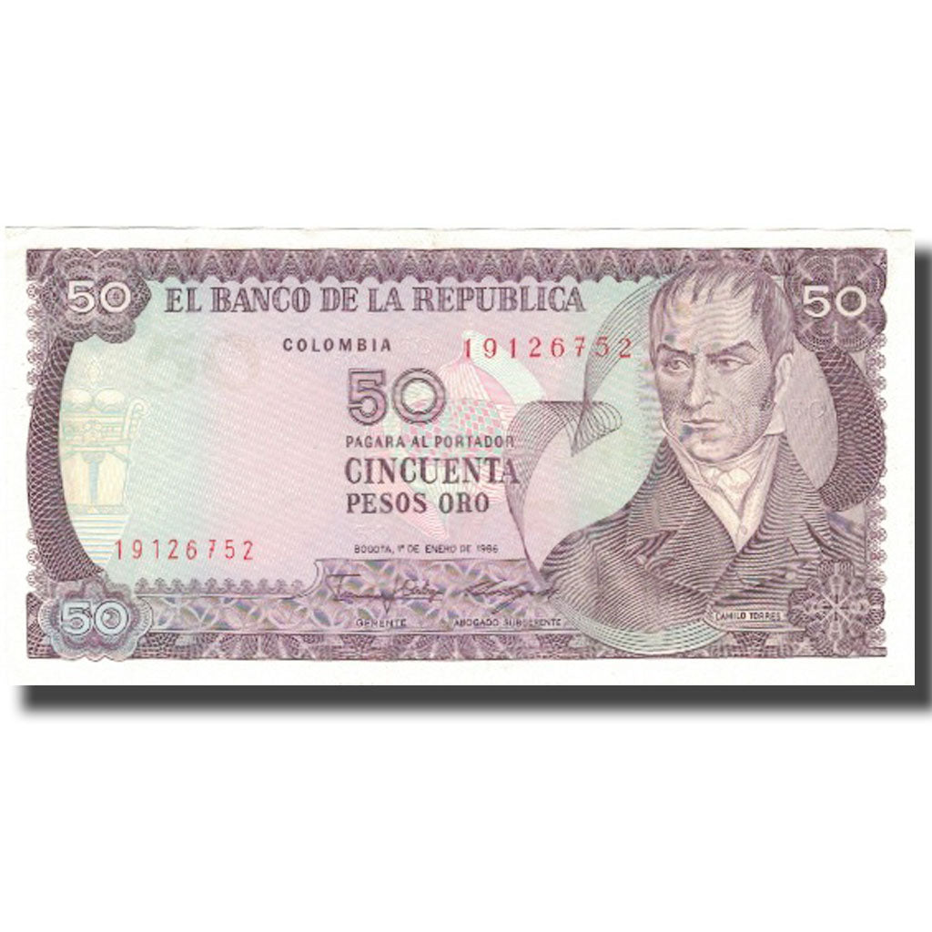 Banknot, Colombia, 50 Pesos Oro, 1986, 1986-01-01, KM:425b, UNC(63)