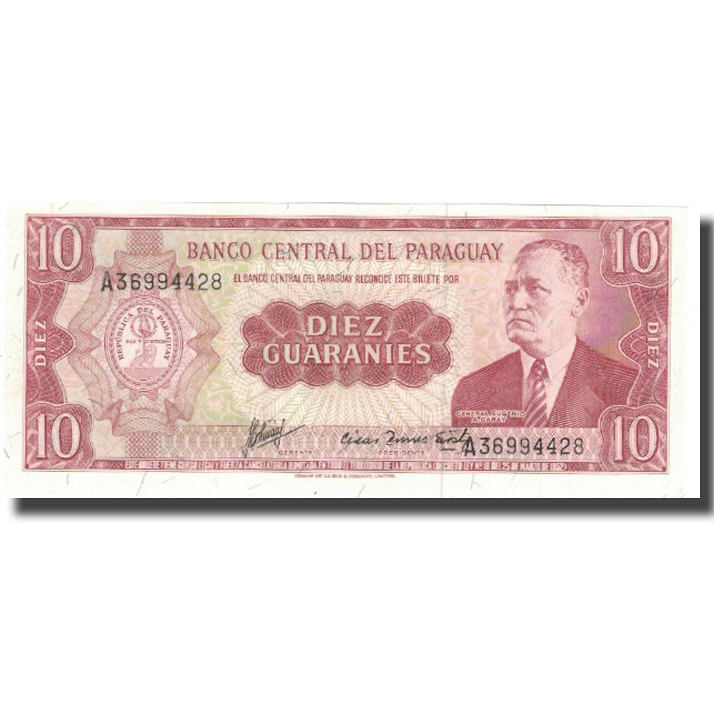 Billete, 10 Guaranies, Paraguay, KM:196a, SC+