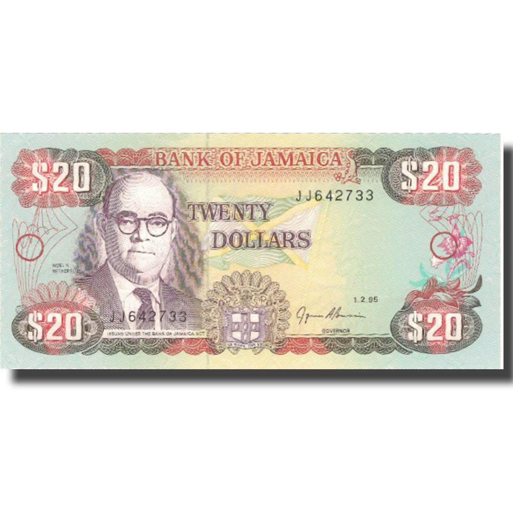 Banconote, Giamaica, 20 Dollars, 1995, 1995-02-01, KM:72e, SPL+
