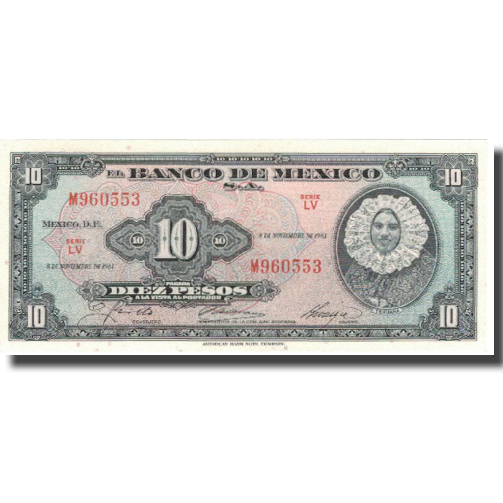 Banknote, Mexico, 10 Pesos, 1961, 1961-11-08, KM:58i, UNC(63)