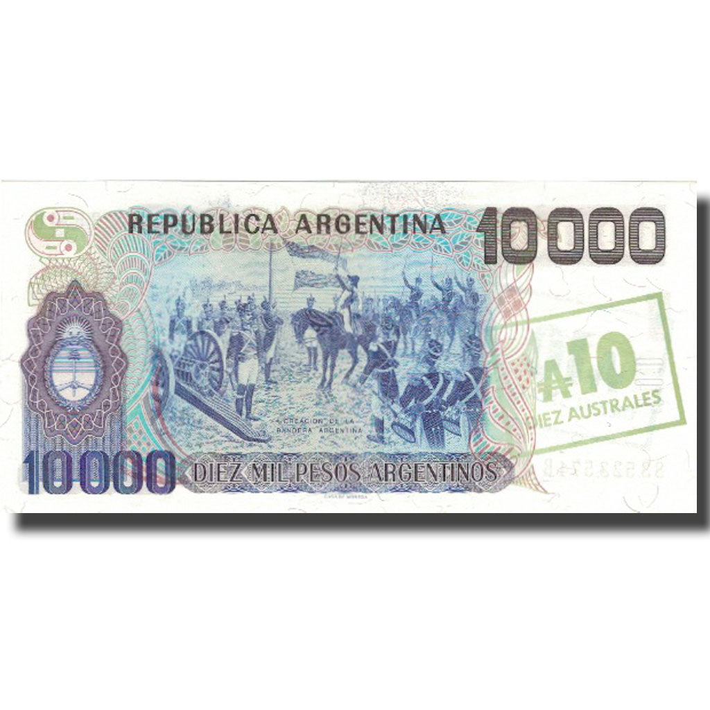 Banknot, Argentina, 10 Australes, Undated, Undated, KM:322b, UNC(64)