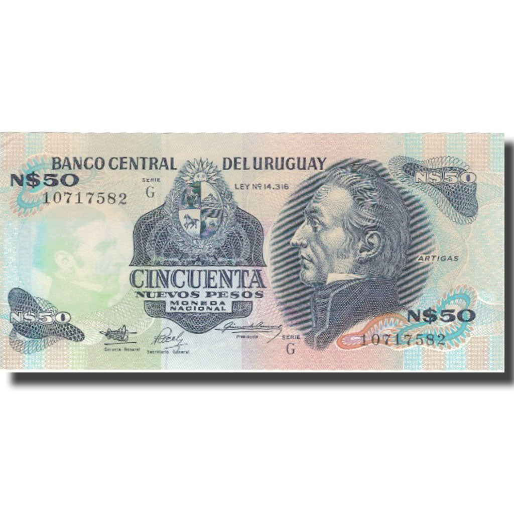 Banknote, Uruguay, 50 Nuevos Pesos, KM:61a, UNC(64)