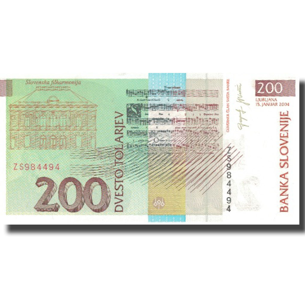 Banknote, Slovenia, 200 Tolarjev, 2004, 2004-01-15, KM:15d, UNC(65-70)