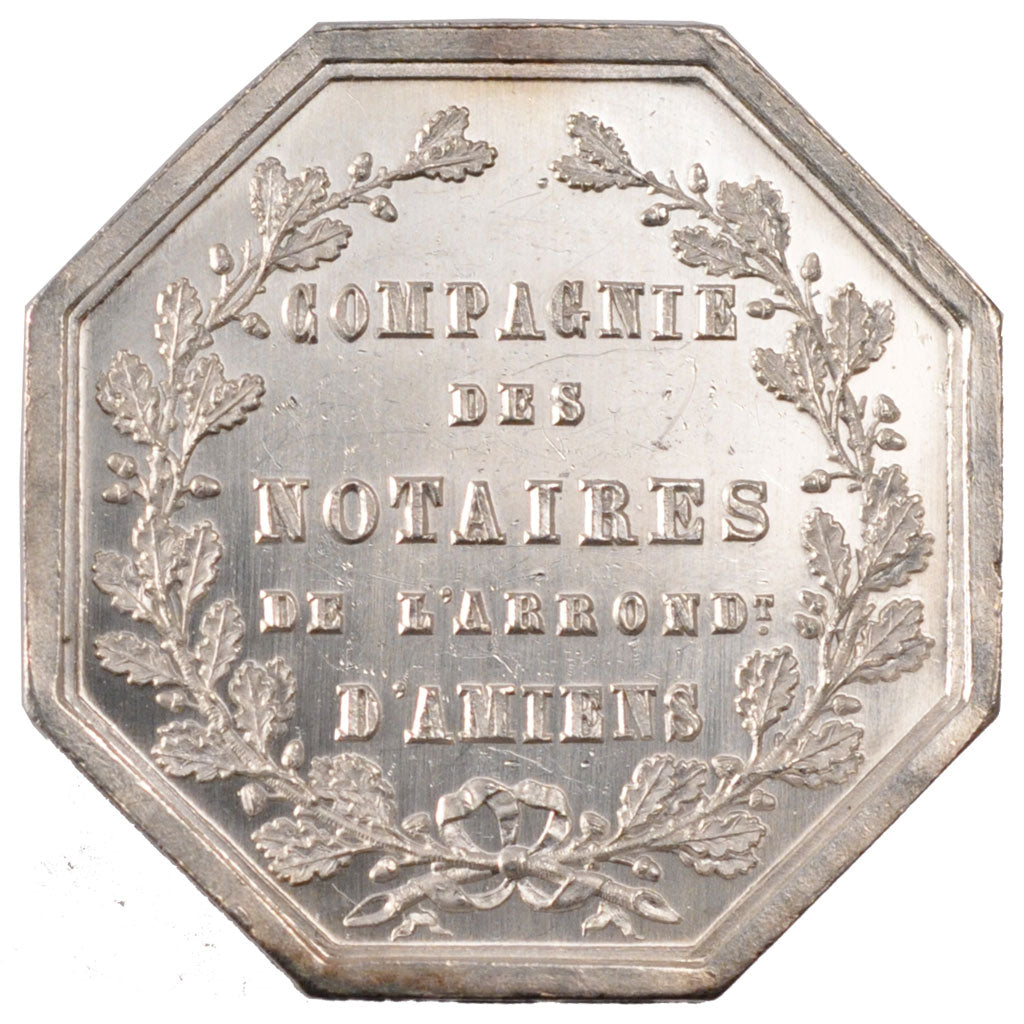 France, Token, Notary, 1854, MS(60-62), Silver, Lerouge:12