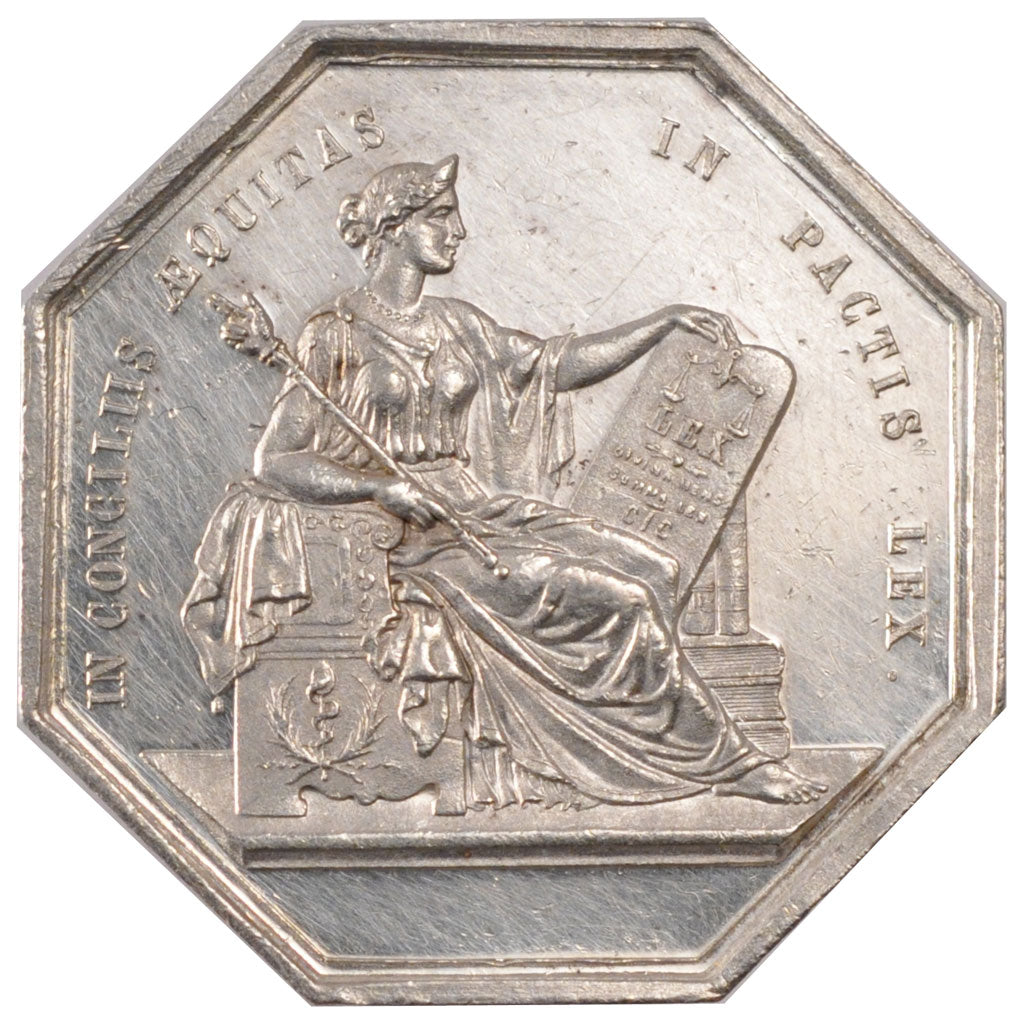 France, Notary, Token, MS(60-62), Silver, Lerouge #19, 12.00
