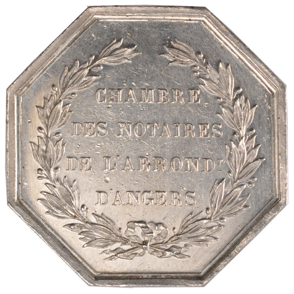 France, Notary, Token, MS(60-62), Silver, Lerouge #19, 12.00