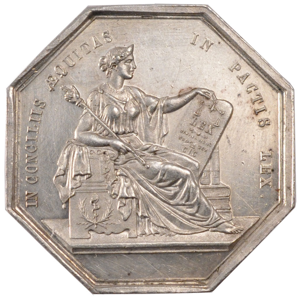 France, Notary, Token, MS(60-62), Silver, Lerouge #19, 12.00
