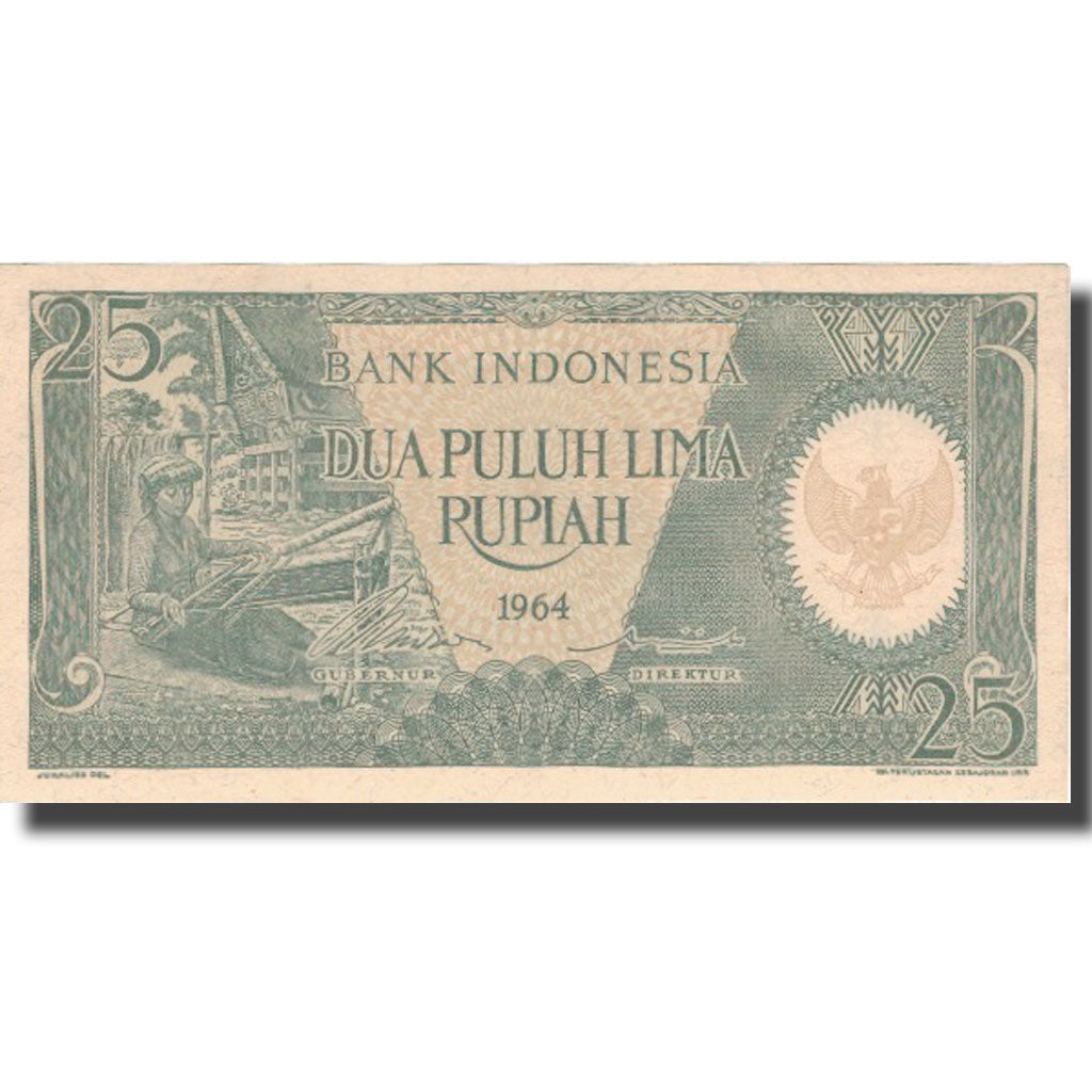 Banknote, Indonesia, 25 Rupiah, 1964, 1964, KM:95a, UNC(63)