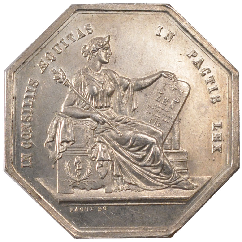 France, Notary, Token, MS(60-62), Silver, Lerouge #19a, 14.00