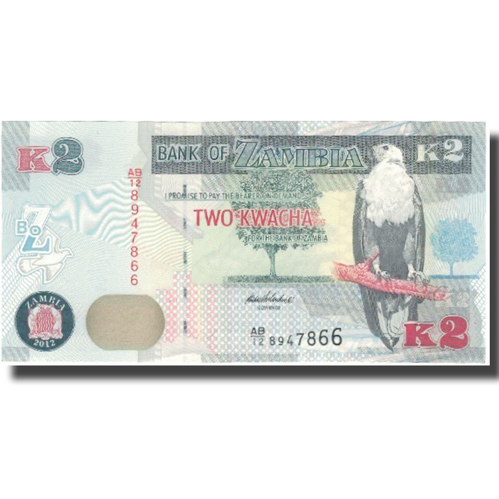 Geldschein, Sambia, 2 Kwacha, 2012, 2012, KM:49, UNZ-