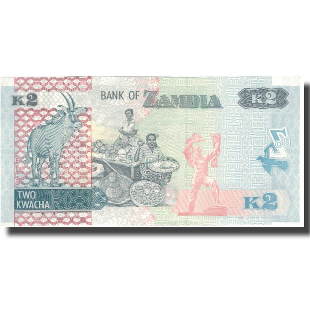 Geldschein, Sambia, 2 Kwacha, 2012, 2012, KM:49, UNZ-