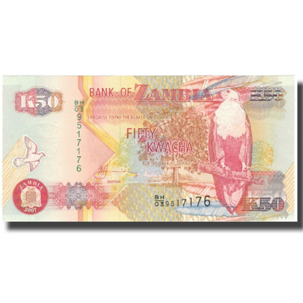 Geldschein, Sambia, 50 Kwacha, 2001, 2001, KM:37c, UNZ-