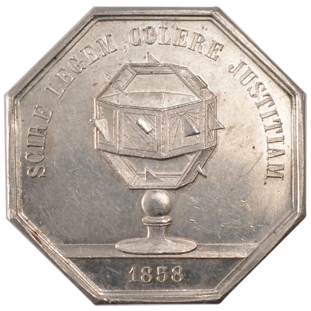France, Notary, Token, 1858, MS(60-62), Silver, Lerouge #28, 15.00