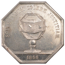 France, Notary, Token, 1858, MS(60-62), Silver, Lerouge #28, 15.00