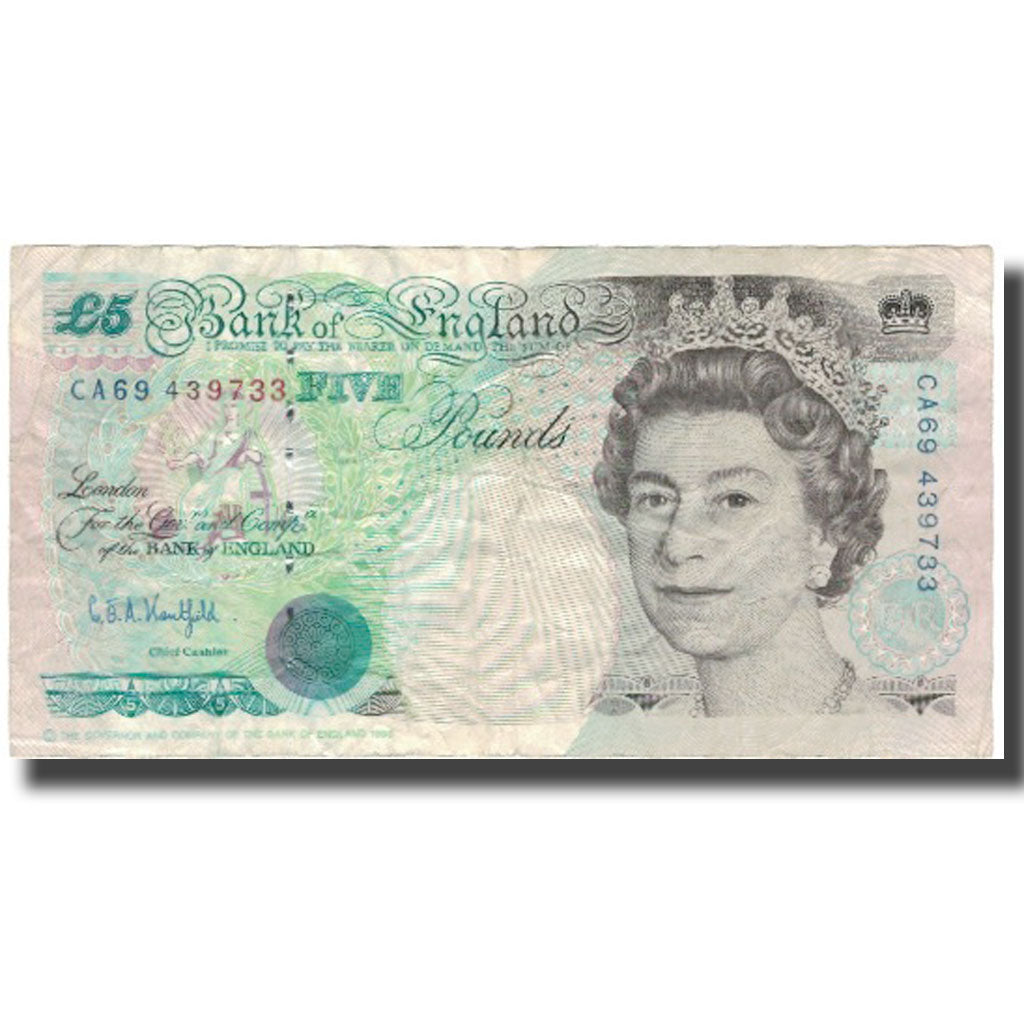 Banknote, Great Britain, 5 Pounds, undated (1991-1998), KM:382b, VF(30-35)