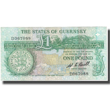 Biljet, Guernsey, 1 Pound, 1980-1989, KM:48a, TTB