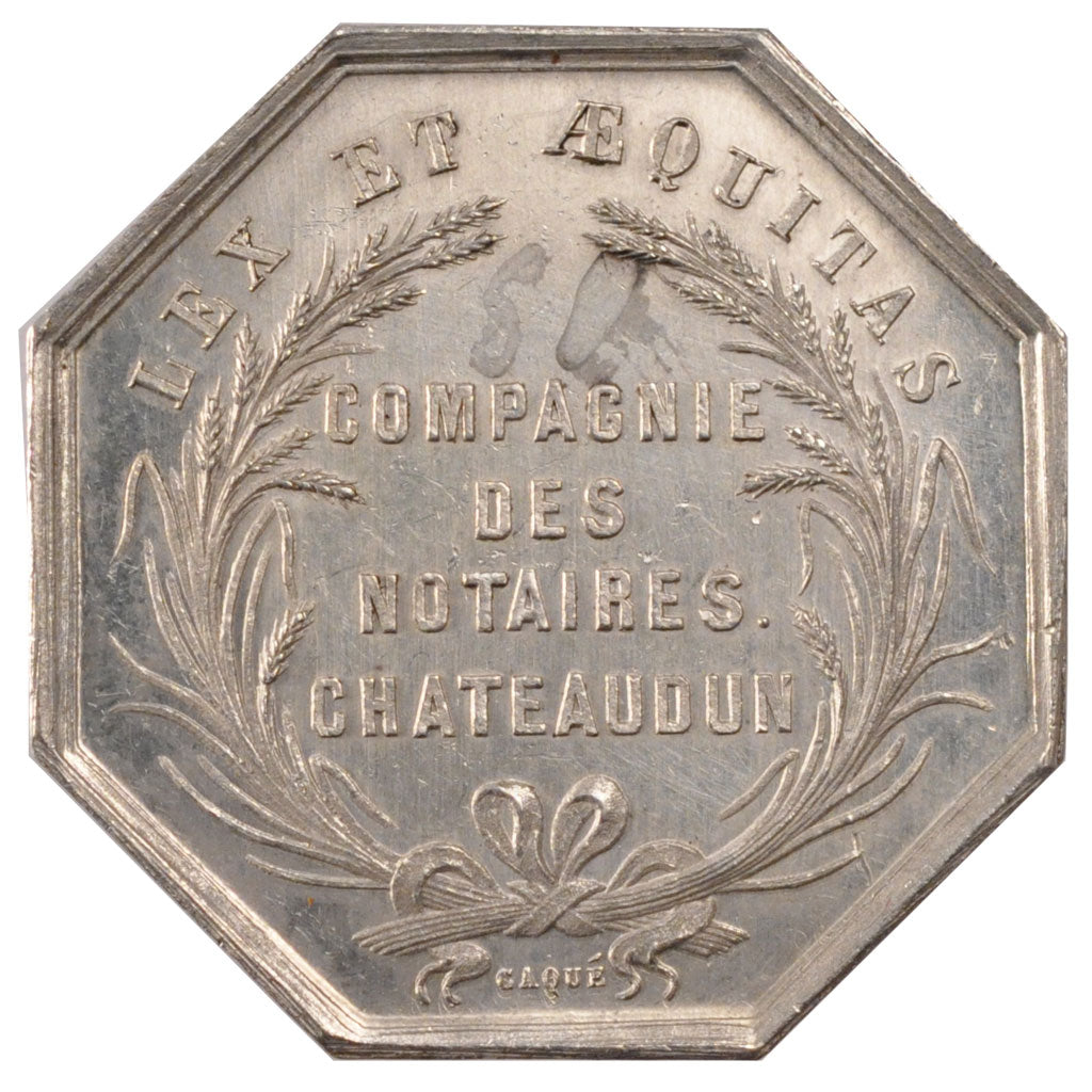 France, Notary, Token, MS(60-62), Silver, Lerouge #79, 13.00