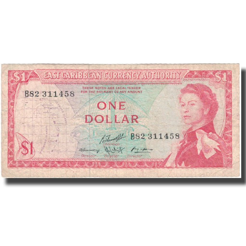 Banknote, East Caribbean States, 1 Dollar, Undated (1965), KM:13f, VF(20-25)