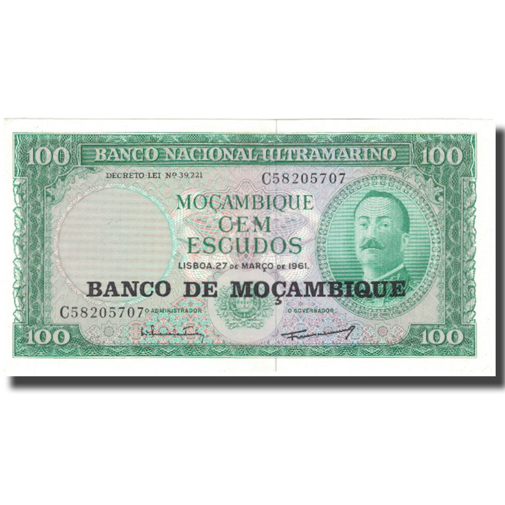 Banconote, Mozambico, 100 Escudos, 1961, 1961-03-27, KM:117a, SPL-