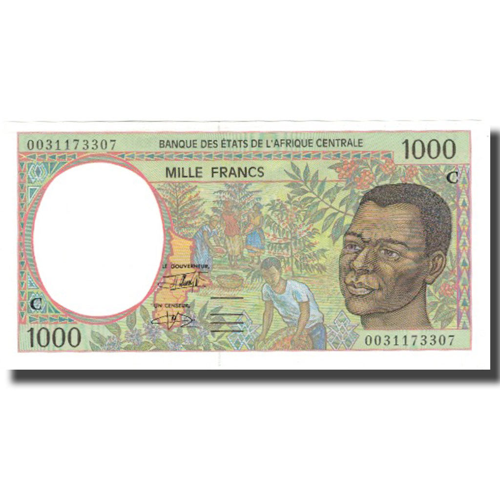 Banknote, Central African States, 1000 Francs, 1993, 2000, KM:102Cg, UNC(65-70)
